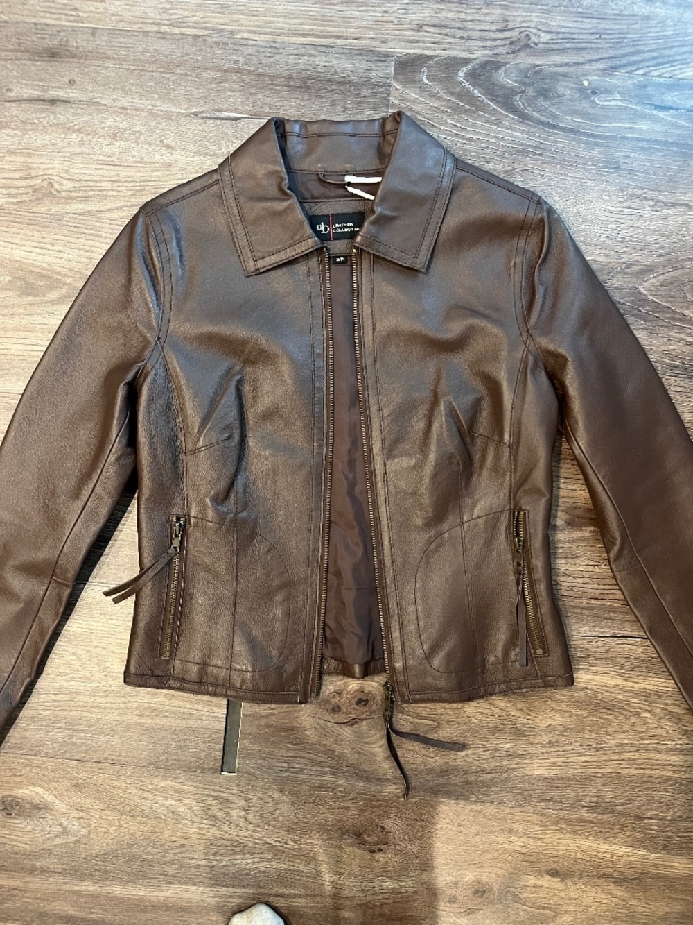 Vintage UB 100% Leather Jacket- Brown